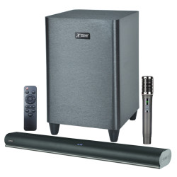 DYNAMIC 850 2.1 MULTIMEDIA SPEAKER (SOUNDBAR)  WITH 8" 160 WATT WIRElESS SUBWOOFER AND RECHARGEABLE UHF HAND MIC
